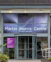 Entrance to Martin Harris Centre for Music and Drama.
